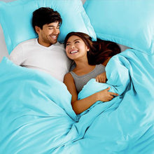 Load image into Gallery viewer, Wrinkle Resistant Egyptian Comfort Duvet Cover Set King: Cool Duck Egg Blue
