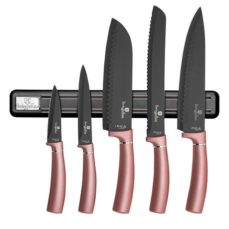 Berlinger Haus 6-Piece Knife Set with Magnetic Hanger - i-Rose Edition Buy Online in Zimbabwe thedailysale.shop