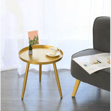 Load image into Gallery viewer, Zoco &amp; Mii - Gold Contemporary Style Coffee Table Side Table
