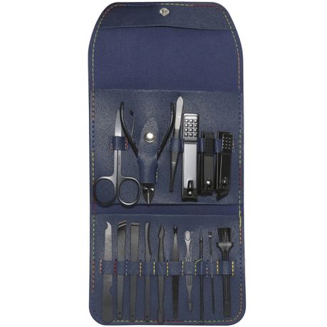 16 Piece Manicure Tool Set Pedicure Kit - Blue