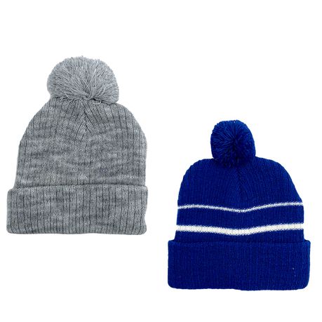 Baby Beanie Set - Boys Navy Pattern