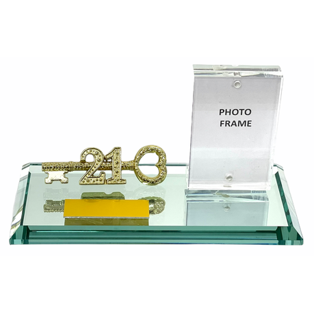 21st Key Gold on Mirror Glass Base Engraving Plate + Magnetic Photo Frame Buy Online in Zimbabwe thedailysale.shop