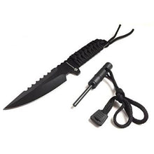 Load image into Gallery viewer, DAX Industries Fixed Blade Survival Knife Black
