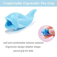 Load image into Gallery viewer, 3 Piece Dolphin Pencil Grip Holder Writing Correction Grips
