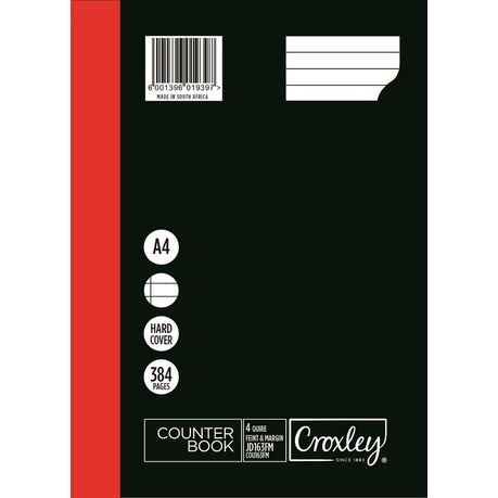 Croxley JD163 4-Quire 384 Page A4 F&M Counter Book (2 Pack)