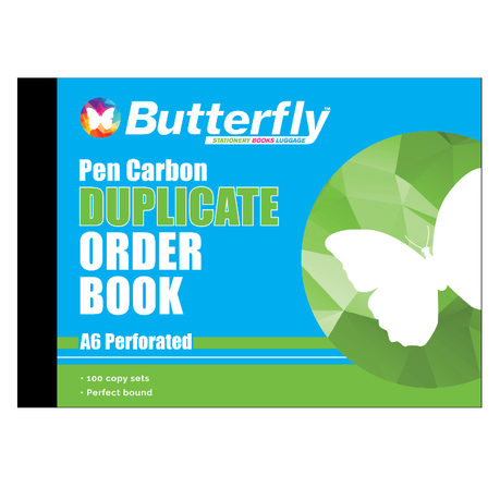 Butterfly A6 Duplicate Book - Order 200 Sheets (Pack Of 10)