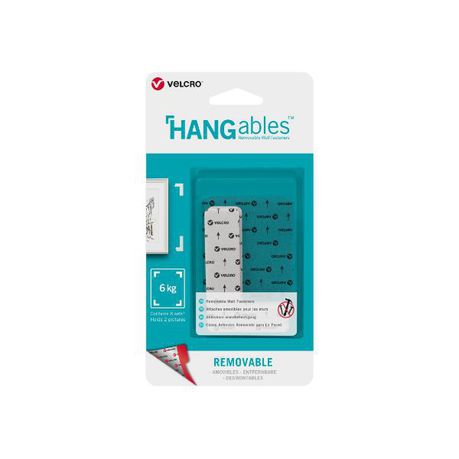 VELCRO® Brand HANGables™ 44mm x 76mm corners. white. 8pcs