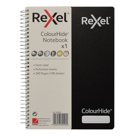 Rexel: A5 Feint Ruled Perforated Notebook - Black Buy Online in Zimbabwe thedailysale.shop