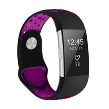 Load image into Gallery viewer, Killerdeals Fitbit Charge 2 Silicone Strap – Black &amp; Purple - S/M
