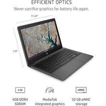 Load image into Gallery viewer, HP Chromebook 11-inch Laptop 4GB RAM 32 GB eMMc Chrome OS - Gray
