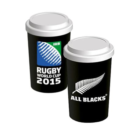 Rugby New Zealand Ceramic Travel Coffee Mug World Cup 2015 Silicone Lid