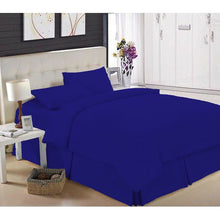 Load image into Gallery viewer, Wrinkle Resistant Double Sheet Set: Royal Blue 4 Piece Bedding
