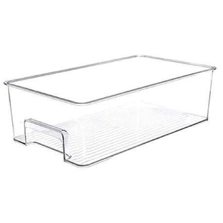 (JD-TY0679) Storage Organising Fridge Bin Clear Acrylic Rectangle Medium