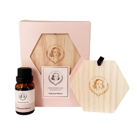 Anke Products - Teakwood & Tobacco Wooden Hexagon & Essential Oil