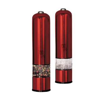 Berlinger Haus 2-Piece Electric Pepper & Salt Mill Set - Burgundy Buy Online in Zimbabwe thedailysale.shop