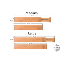 Load image into Gallery viewer, Echo Bamboo Drawer Organizer - Medium(335mm to 430mm) - Set of 2
