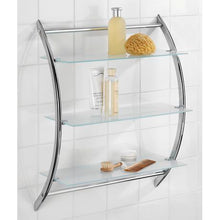 Load image into Gallery viewer, Wenko - 3-Shelf Wall Rack - Exclusive Vermont - Chrome &amp; Glass  57X71 X22
