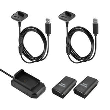 Load image into Gallery viewer, Play and Charge Kit Bundle for Xbox 360 Wireless Controllers
