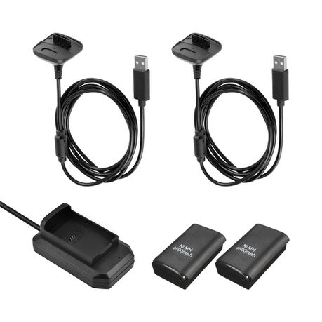 Play and Charge Kit Bundle for Xbox 360 Wireless Controllers