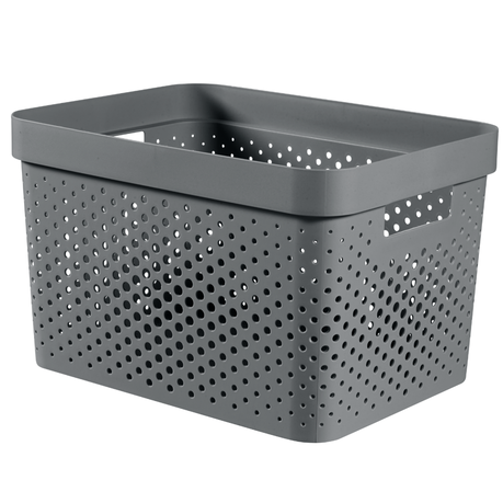 Curver By Keter Infinity 17L Storage Basket With Dots - Dark Grey