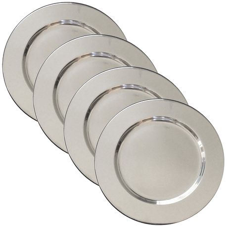 4 x Stainless Steel Charger Plate (Underplate)