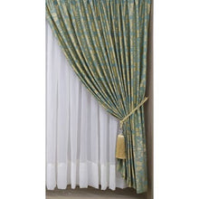 Load image into Gallery viewer, Curtain Set - 5m Leaves Green &amp; Gold + 5m Crush Voile
