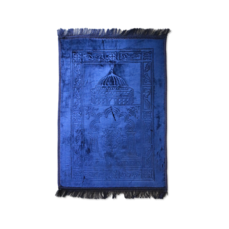 Navy Blue Plush Padded Luxury Muslim Prayer Mat Buy Online in Zimbabwe thedailysale.shop