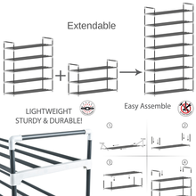 Load image into Gallery viewer, Knight 5 Tier Heavy Duty Metal Shoe Rack Holder Organiser Multi Purpose
