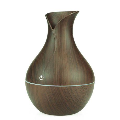 Dark Wood Aroma Humidifier with Colour-Changing LED - Dark Brown Buy Online in Zimbabwe thedailysale.shop