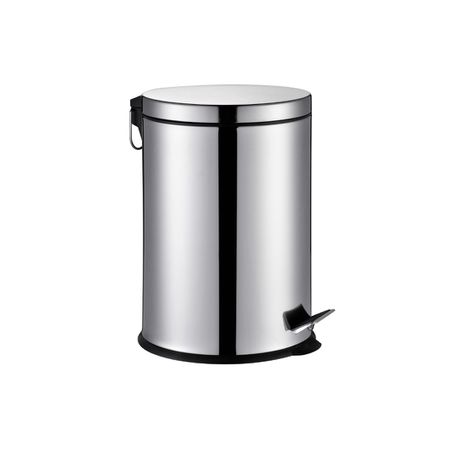 Householder Polished Stainless Steel Foot Pedal Waste Bin 3L