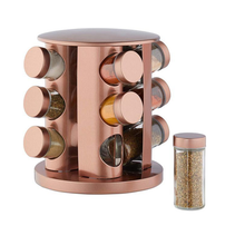 Load image into Gallery viewer, 12pcs Spice Dispenser in a Rotating Rack - Rose Gold
