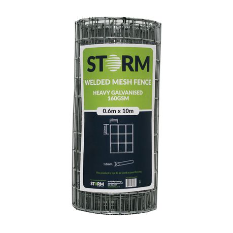 Storm Welded Mesh Fencing - 0.6m x 10m Roll - 25x25mm Aperture