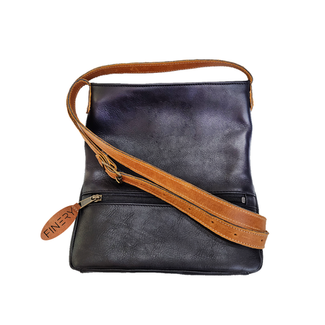 Finery Genuine Leather Cross Body- Black & Toffee Buy Online in Zimbabwe thedailysale.shop