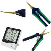 Load image into Gallery viewer, Bud Trimmer Hydroponic Pruning Scissors Curved Blades + Humidity Tester
