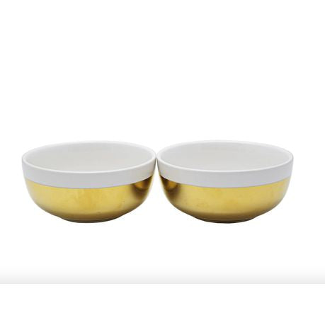 Set of 2 White and Gold Dipping Bowls Buy Online in Zimbabwe thedailysale.shop