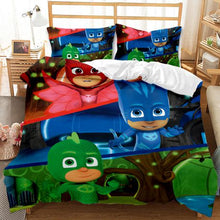 Load image into Gallery viewer, PJ Masks 3D Printed Double Bed Duvet Cover Set
