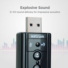 Load image into Gallery viewer, Astrum 7.1CH 3D USB External Stereo Sound Adapter - SC080
