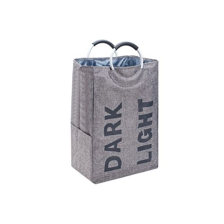 'Dark Light' Self-Standing Modern Double Laundry Hamper with Handle-Grey Buy Online in Zimbabwe thedailysale.shop