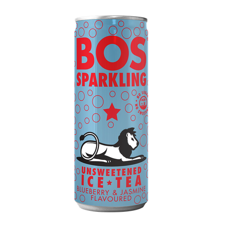 BOS - Sparkling Blueberry & Jasmine Ice Tea Can 6 x 300ml Buy Online in Zimbabwe thedailysale.shop