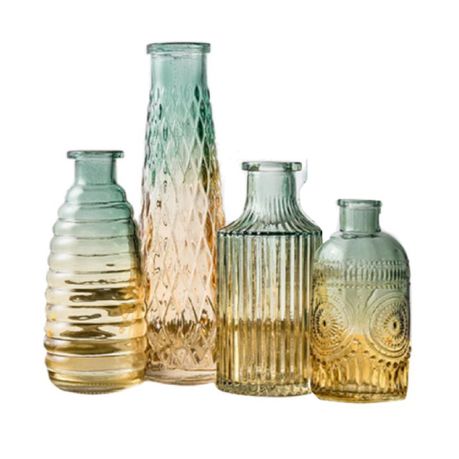 Vase Nordic Decoration Home Transparent Glass Set of 4