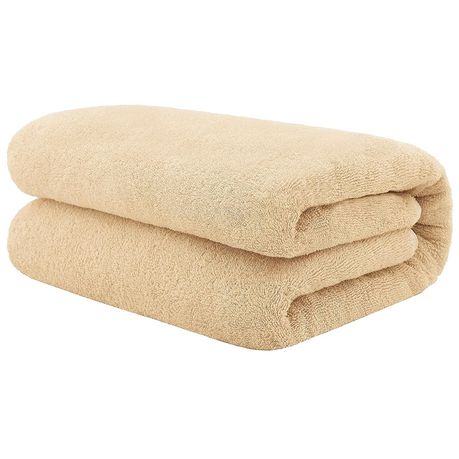 Terry Collection Cosy: Microfibre Towel: Large Bath Beach Gym Baby: Beige Buy Online in Zimbabwe thedailysale.shop