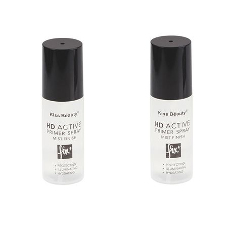 Kiss Beauty HD Active Makeup Primer Spray Mist Finish - 100ml x 2 Pack Buy Online in Zimbabwe thedailysale.shop