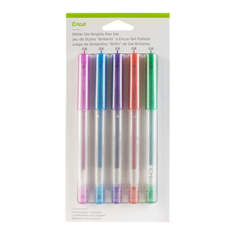 Cricut Explore/Maker Medium Point Gel Pen Set - Glitter Brights (5 Pack)