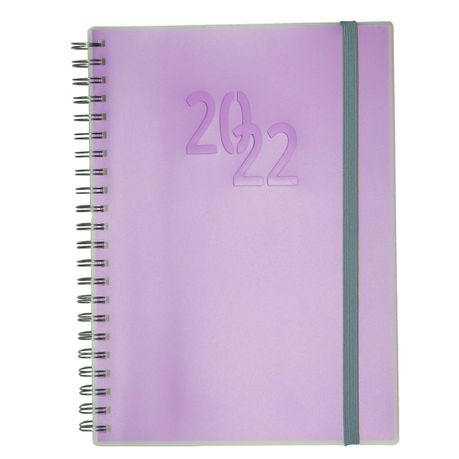 A4 Wiro Diary Pastel Lavender 2022 Buy Online in Zimbabwe thedailysale.shop