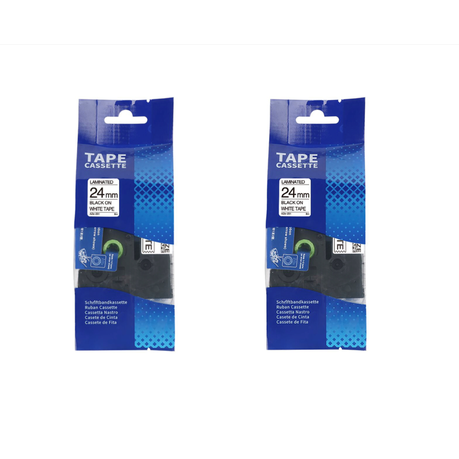 Compatible Brother TZ-251 Black on White Laminated Tape 24mm x 2