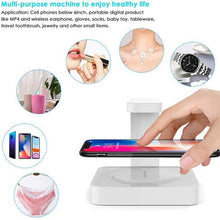 Load image into Gallery viewer, 2-in-1 QI Fast Wireless Charger &amp; UV Sanitizer Sterlizer Lamp - White
