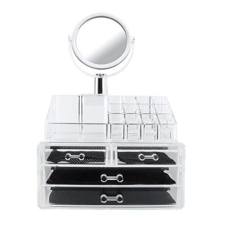 Make-up Cosmetic Organiser 4-Drawer With Mirror Buy Online in Zimbabwe thedailysale.shop