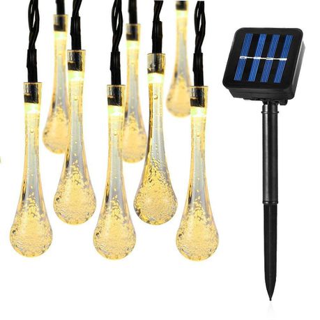 Solar String Lights Led White Waterdrop Buy Online in Zimbabwe thedailysale.shop