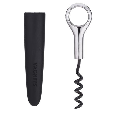 VAGNBYS Corkscrew and Wine Stopper - 2-in-1 Wine Key - Black and Silver Buy Online in Zimbabwe thedailysale.shop