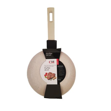 Continental Homeware 24cm Cream Non-Stick Frypan - Marble Design Buy Online in Zimbabwe thedailysale.shop